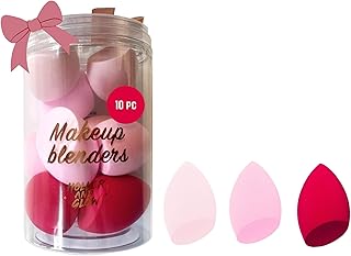 Holler And Glow Makeup Blenders, Makeup Sponges For Liquid Foundation, Beauty Blender For Blending Concealer, Limited Edition, Latex Free, MUA Quality, For Beginners, Teens, 10 Piece Holiday Gift Set